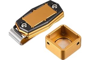 PATIKIL Biliardo Magnetica Gesso Supporto, Alluminio Lega Biliardo Biliardo Stecca Gesso Punta Custodia con Cintura Clip per Snooker Sport Accessori