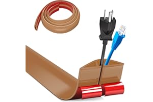 HENGRONGSHEN Elastyczny mały kanał kablowy, podłoga, kanał kablowy, 1 m x 5 cm, osłona kabla, płaska ochrona kabla do biur, mieszkań, magazynów, hoteli (jasnobrązowy)