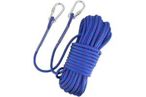 NewDoar Statyczna lina wspinaczkowa 23 kN, 10 mm, 10/20/30 m, akcesoria, sprzęt linowy, lina ratunkowa, sprzęt do wspinaczki, na lód, lina do ratownictwa pożarowego, niebieska, 20 m