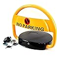 AKSONZ Automatic Remote Control Smart parking barrier Parking Lock Solar Lockable Car Parking Latch Space Lock with Locked Remote Control Anti-Interference Charged by Power Cable and Solar Panel