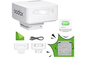 EACHSHOT GODOX iM20 Mini Flash for Camera w/Built-in Battery,Conpact & Portable GN10/470 mAh USB-C Charging & Hot Shoe Compatible with Sony zve10,zv1,a7iii/Ricoh gr3,gr3x/Fujifilm f1,NOT for ZV-1F(White)