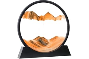 AOLIFLY Picture of Sand in Motion, Flowing Sand Painting, 3D Sand Landscape, Sand Frame for Office Desk Decor (Black, 12 Inches)