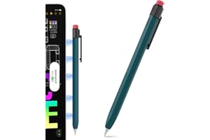 TRONWIN iPencil Case for Apple Pencil 2nd Generation Sleeve Silicone Protective Cover Perfect Grip Skin Classic Design with Sturdy Clip Compatible with Apple Pencil 2nd Generation (Deep Green)