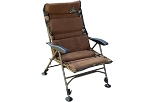 CARPZILLA Foldable Recliner Fishing Chair Armchair Adjustable Backrest Leg Rotating Feet Durable Portable Oxford Fabric Heavy Duty Padded 5CM Cushion 150KG Weight Limit Equipment Accessories FC06 Camo