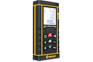 Laser Measure, BOLTHO S2 Laser Distance Meter with Bubble Level, Portable High Precision, Measure Distance, Area and Volume, 4 Line LCD Display and Bigger Clear Backlight (Battery Included)