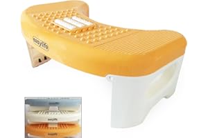 GENÉRICO Taburete de Baño Plegable, Taburete WC antiestreñimiento, Empresa Nacional, Elevador Reposapies Plegable Antideslizante, Elevador Pies WC, Alivio Suave y Rápido (Naranja)