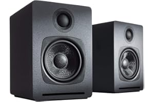 Audioengine A1 Altoparlanti Bluetooth per computer - per desktop, laptop, altoparlanti per PC, giradischi con uscita subwoofer (coppia, grigio)