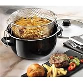 abnturk Emaye Cam Kapaklı Yanmaz Yapışmaz &Ccedil;izilmez Ultra L&uuml;ks Kızartma Frit&ouml;z Tencere 24 Cm, brc195629012025