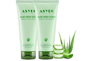 ASYBO 100MLx2 Natürliches Peeling-Gesichtspeeling, Bio-Aloe-Vera-Peeling für Mitesser, dunkle Flecken und Akne, Gesichts-, Körper- und Fußpeeling zur Entfernung von Schmutz