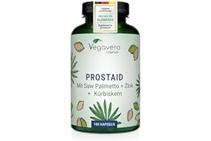 Vegavero Próstata | Saw Palmetto 5600 mg | 180 Cápsulas | Con Extracto de Calabaza, Ortiga Verde, Zinc y Selenio | Salud Vías Urinarias | Vegano y Sin Aditivos
