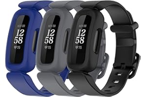 Tyogeephy Compatible avec Fitbit Ace 3 Bracelet Enfants Remplacement Silicone Coloré Caoutchouc Ajustable Sport Bandes Accessoires pour Ace 3 Activity Tracker pour Enfants 6+