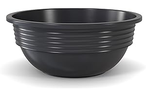 ‎PLASTARD Blumenschale 32 cm Durchmesser Anthrazit Pflanzschale aus Kunststoff witterungsbeständiger Pflanztopf für Garten Balkon Terrasse runde Pflanzschale großes Pflanzgefäß ohne Löcher