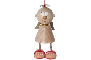 LULIZZIE Charly Hängender Engel, Auto Schutzengel (Natur), Holz, Hängeschmuck, Geburtstag, Traditionell