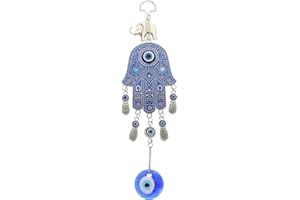 FOMIYES Adorno Colgante De Mal De Ojo con Mano De Elefante Amuleto Protector Decoración De Pared para Hogar Oficina Tienda 8.7 Pulgadas Ligero Fácil De Colgar