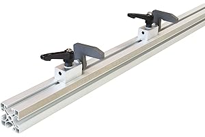 SCHMIDT systemprofile Längenanschlag D 2m Aluminium-Profil Säge-Anschlag 1m-1m Mitte Maßband 2x Ablängklappe