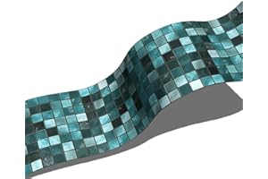 Guest Ruyunlai Cenefas Adhesivas Cocina De Friso Papel para Paredes DecoracióN De Pared De Cocina, BañO,PVC Cenefa Autoadhesiva para DecoracióN 10cm X 200cm