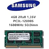 Samsung 4GB (1x 4GB) DDR3 1600MHz (PC3L 12800S) SO Dimm Low Voltage Notebook Laptop Arbeitsspeicher RAM Memory