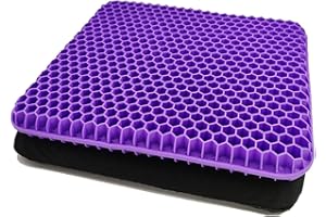 HSSGGV Cuscino sedia，Cuscino in gel， Fresco e Traspirante,Per Alleviare l'affaticamento dell'anca per Casa e Ufficio (viola)