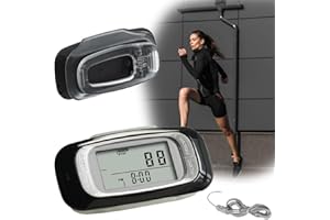 Cerkkapo 3D Schrittzähler, Tragbar DigitalerSchrittzähler Clip, Genauer Schrittzähler Ohne App und Handy, Pedometer mit Clip und Umhängeband, Kalorienverbrauch, Ideal für Gehen