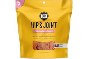 BIXBI USA MADE Hip and Joint Dogs Jerky Treats Chews SALMON Dogs 15oz Bag