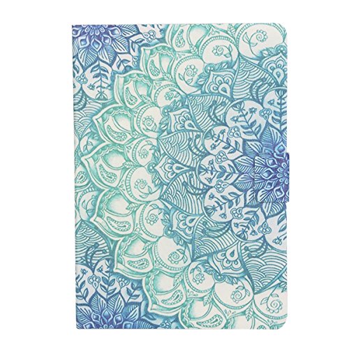 Felfy Samsung Tab A 9.7 Hülle,Galaxy Tab A Case PU Flip Ledertasche Luxe Bookstyle Flip Standfunktion Magnetverschluss Ledertasche Muster Mädchen Eule Pfau Heißluft -Ballon Retro Painted Abdeckung Schutzhülle Ablösbar Tasche Handliche Case Tasche Etui für Samsung Galaxy Tab A 9.7 T550 P550 (Pfaumuster Cas) + 1 x Hellblau Stylus + 1 x Blau Blume Dust Plug - 2