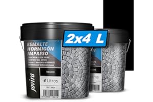 JOVIRA PINTURAS Resina-Esmalte Hormigón Impreso. Resina renovadora para pavimentos de hormigón. (2x4 Litros, Negro) D-31-2