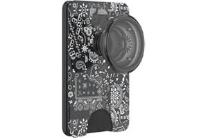 PopSockets: PopWallet+ pour MagSafe - Porte-cartes avec PopTop Interchangeable Intégré pour Smartphones et Coques - Bandana