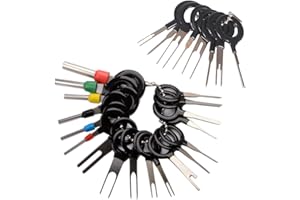 Electrely 26 Pezzi Strumenti di Rimozione Terminale, Pin Rimozione Cablaggio Terminale, Auto cablaggi elettrici crimpare connettore Pin estrattore Kit