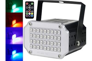 Éclairage de scène 36 LED, Latta Alvor Lumière Stroboscopique Auto Stroboscope Disco Projecteur Éclairage de scène de couleur (multicolor, Coquille d'aluminium)