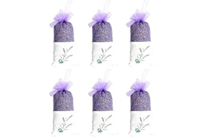 TooGet Bolsas de Lavanda Fragantes Flores Secas Bolsas de Lavanda Bolsas de Lavanda Ultra Azul Natural Bolsas para Coche, Armario, Almohada - 6PCS