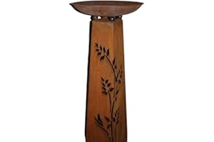 Rostikal Gartendeko Rost Blumensäule 110 cm mit Pflanzschale 47 cm Garten Deko Säule