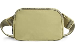 ODODOS Unisex Mini Belt Bag with Adjustable Strap Fanny Pack Small Waist Pouch for Workout Running Traveling Hiking, Khaki Green