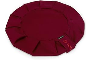 Yoga Studio Ricambio EU Round Zafu Cuscino Meditazione | Cotone Biologico | Rivestimento Rimovibile Lavabile | Maniglia per il Trasporto