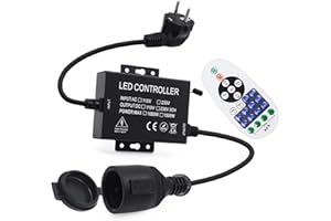 HEGEHE Regulador de tira de LED 1500W, AC 220V-240V Interruptor enchufable para bombillas de interior, regulador temporizado, para todas las tiras de luces regulables