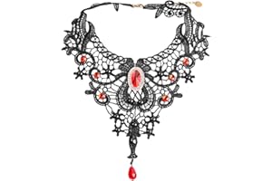 CYNOSURETECH 1 Piece Gothic Necklace Set, Lace Choker for Women, Vintage Clothing Accessories, Carnival Choker for Women, Gothic Choker Necklace Accessories, Lace Jewelry Necklace