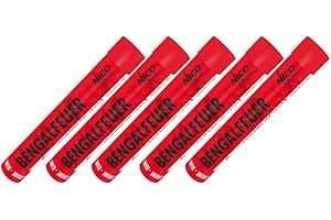 5 Stück Bengalfeuer rot blinkend Strobeeffekt Nico Feuerwerk Bengalos