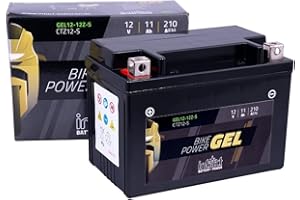 intAct - BATTERIE DE MOTO GEL Bike-Power GEL12-12Z-S. Remplace YTZ12S, YT12A, YT12A-BS. Batterie moto 12V 11Ah 210A. Dimensions : 150x87x105mm. Avec jusqu’à 30% de puissance de démarrage en plus.