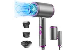 BelonLink Asciugacapelli, 2400W Asciugacapelli Ionico, Phon per Capelli Pieghevole, 2 Livelli Riscaldamento 3 Velocità, con Diffusore per Ricci, Ugello, Pettine Concentratore, per Molte Acconciature