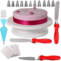BEARDO C&G-INDIA Plastic Cake Turntable, Steel Icing Spatula 3 Pieces Set, 12 Piece Cake Decorating Set, Side Scraper…