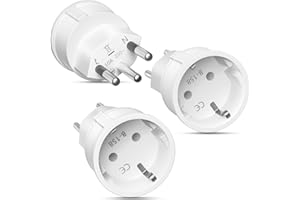 OBLLEMN Deutschland auf Schweiz Stecker 3 Stück Schweiz Reiseadapter, Deutschland auf Schweiz Reiseadapter, Deutschland auf Schweiz Steckdose, Schweizer Reisestecker für Malediven, Ruanda, Liechtenstein