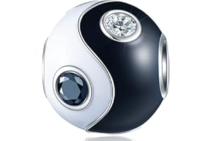 GLOWDAS Charms à thème religieux, Charme de coeur croix, équilibre yin yang, pendentif bible, croix de foi et forte, perles de coeur croix d'or, pour bracelet femme européennes, pour cadeaux maman/grand mere