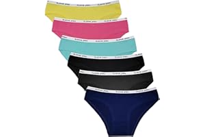 HORNICE Slip da Ragazza Confezione da 6 Slip Alti Elasticizzati Slip Comfort Slip da Indossare Ogni Giorno con Slip Cintura Sportiva per Ragazze e Donne 8-18 Anni