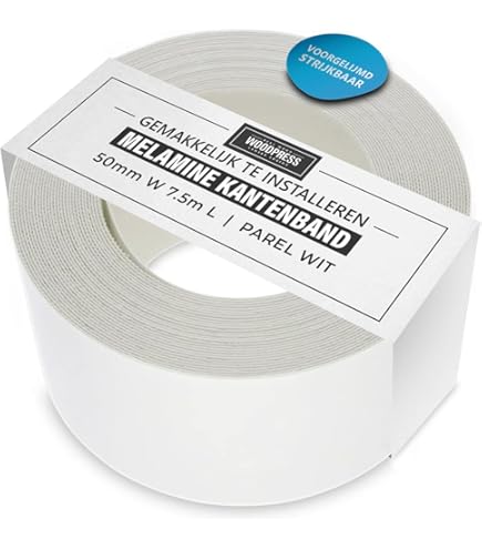 kantband edelgefineerd wit beuken 22mm voorgelijmd (rol=50mtr