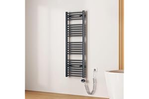 EMKE Radiador Toallero Eléctrico para Baño,120 x 40 cm, Secatoallas Eléctrico con WiFi Termostato, 500 vatios (Antracita),Toallero Electrico Baño