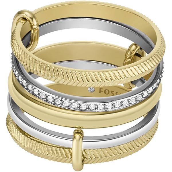 Fossil Women's Ring Harlow Interlocking Links Stainless Steel