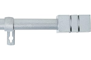 HOMEYA - Barra Cortina Extensible 70-120CM - Barra Metal para Cortinas con Remate Moderno - Palo 19mm para Cortinas Ligeras