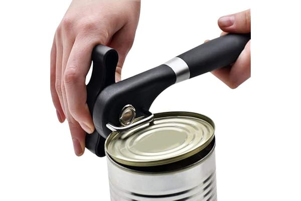 Ogquaton Couvercle Lifter Professional Ouvre-boîtes en Acier Inoxydable Ouvreur Manuel pour Une variété de boîtes de Conserve Ouvertes, Noir