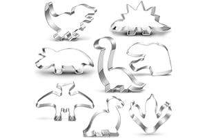 UKOOSIEN Emporte-pièce dinosaure Set-8-pièces-Trex, Brontosaurus, Spinosaurus, Brachiosaurus, Triceratops, Empreinte de tête de dinosaure, Emporte-pièce dinosaure biscuit pour enfants Dino Party