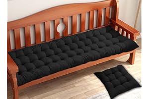 VISLARSC Padded Garden Bench Cushion 2/3 Seat Bench Cushion 80/100/120 Cm 140 X 40 Cm Rectangular Cotton Cushion for Indoor and Outdoor Deck Chair Swings