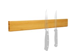 COM-FOUR® Magnetisk knivlist av bambu för väggmontering, magnetiskt